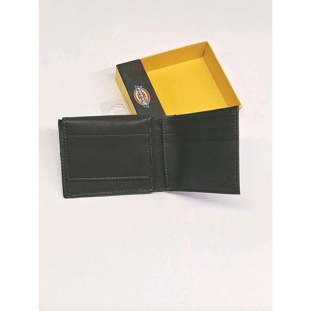 Dickies Black w/ Gray Stitching Bifold Men's Wallet NIB - Soft, Sleek Look